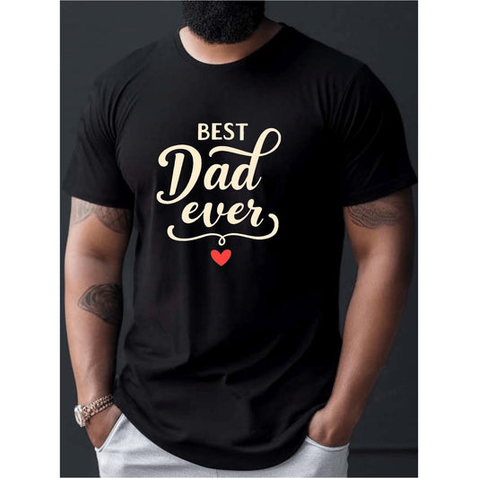 Ultimate Dad Ever Graphic Tee for Men Casual Short Sleeve Summer T Shirt with Bold White and Red Lettering Lightweight and Washable