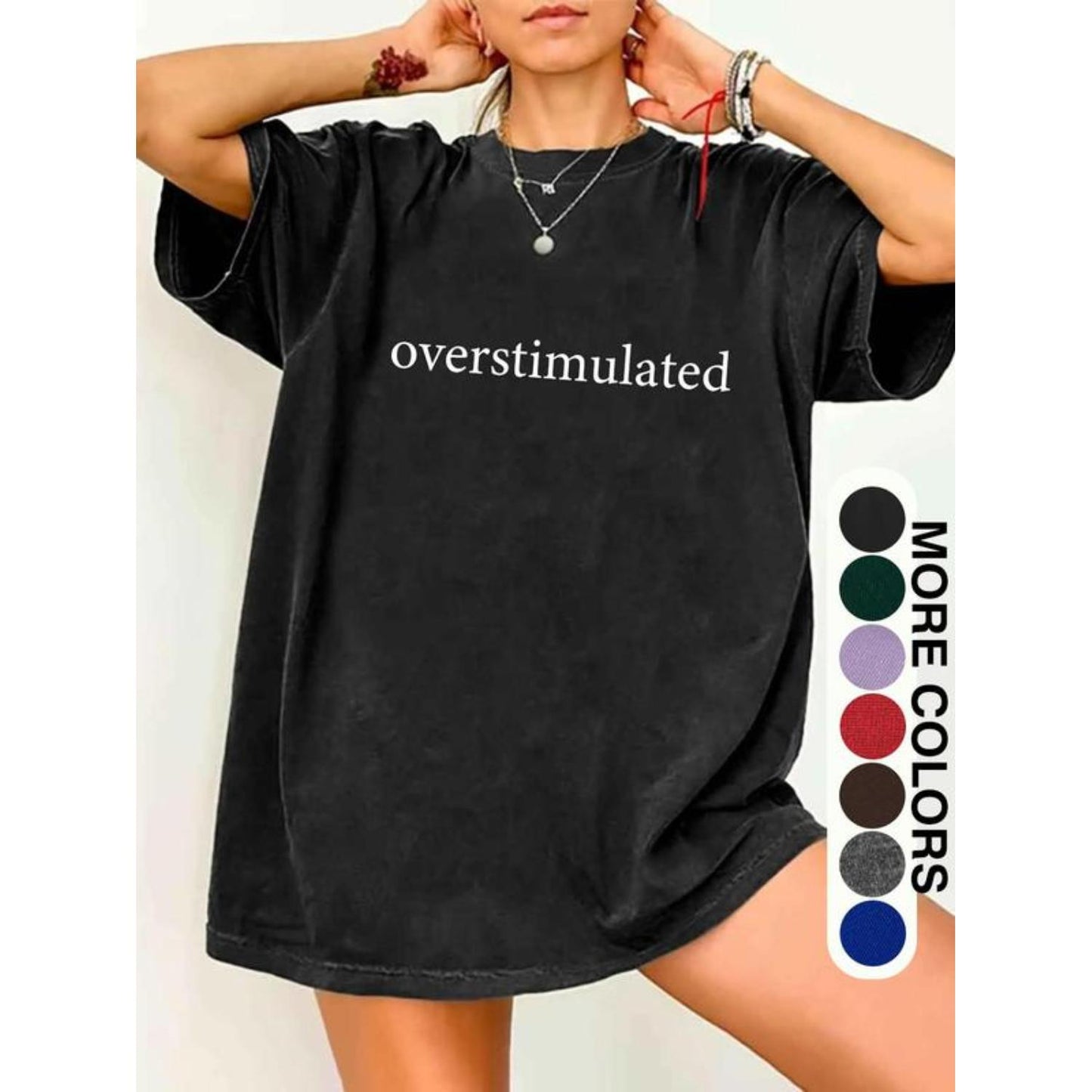 Unisex Graphic TShirt Casual Letter Print Drop Shoulder Half Sleeve Round Neck Top for Daily Wear Women Streetwear and Goth Style