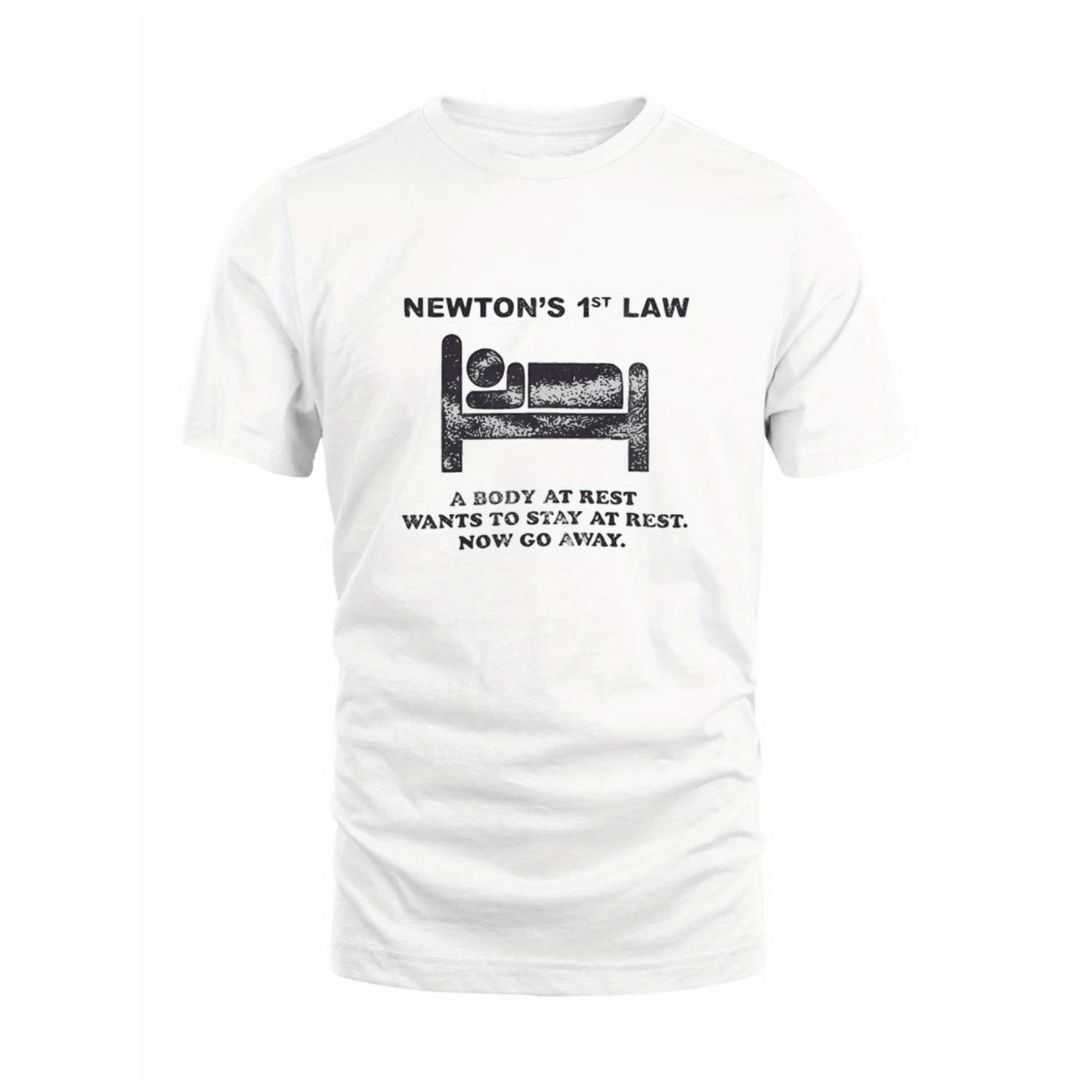 Newton's First Law T Shirt Casual Summer Graphic Print Relaxed Fit Soft Fabric
