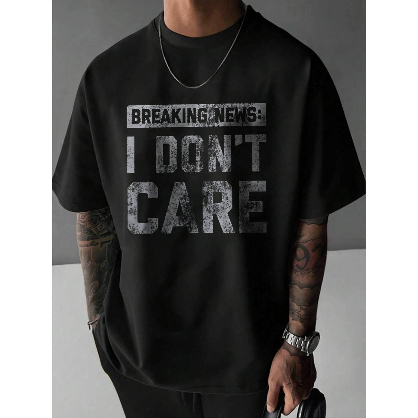 Hilarious Breaking News Graphic T Shirt Unapologetic Don't Care Design Heavy Cotton Fabric