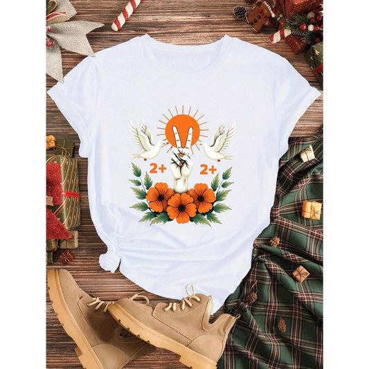 Peace Sign and Doves Women's Comfortable T-Shirt