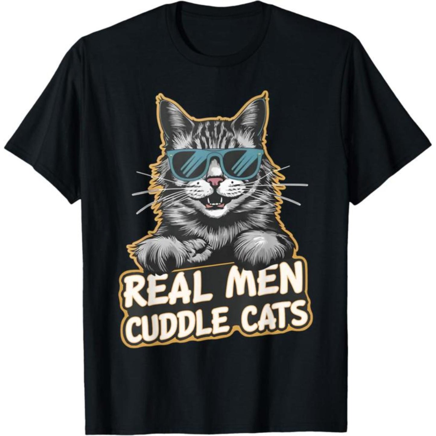 Vintage Cotton Graphic Men T Shirt Featuring Humor and Cat Lovers Theme for Family and Casual Wear