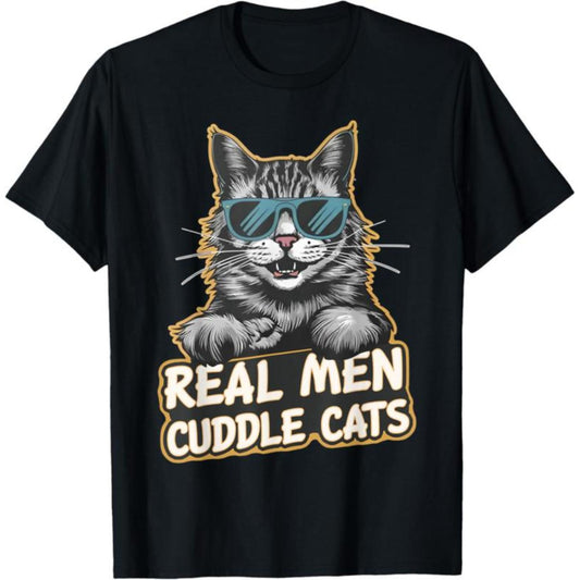 Vintage Cotton Graphic Men T Shirt Featuring Humor and Cat Lovers Theme for Family and Casual Wear