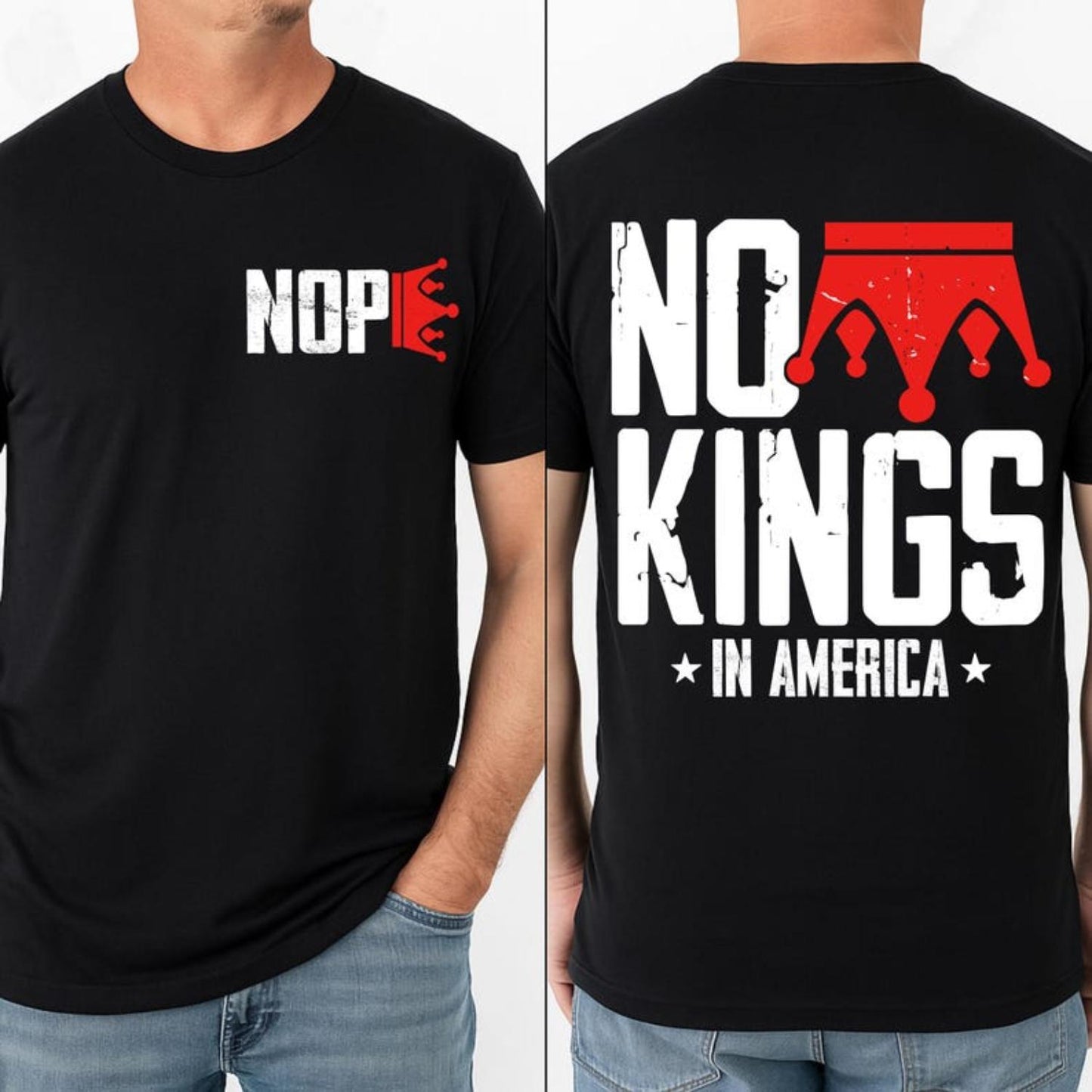 No Kings in America Patriotic Anti Monarchy Graphic for T shirt