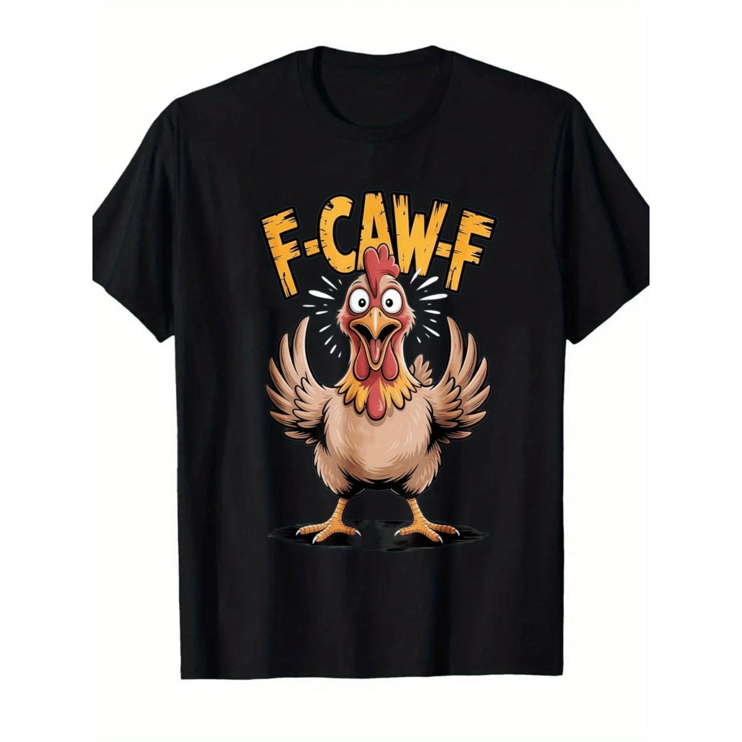 Humorous Rooster Graphic T-Shirt for Men with Cartoon Chicken Print Bold Lettering Breathable Short Sleeve Casual Tee for Daily Wear Parties and Events Machine Washable Novelty Top
