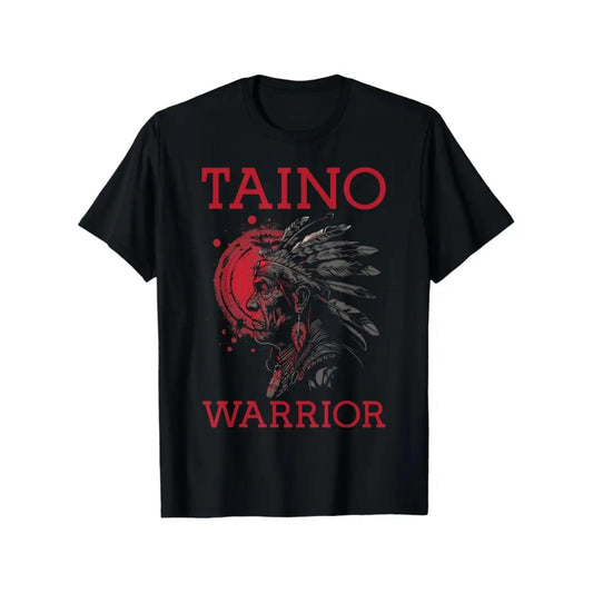 Taino Warrior Puerto Rico Heritage Boriken Pride Unisex Casual Cotton T-Shirt Ideal for Outdoor and Daily Wear Perfect for Birthdays and Holidays