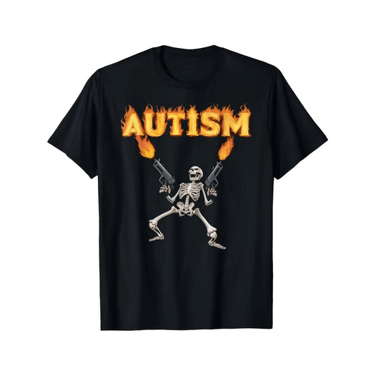 Mens Autism Graphic TShirt Humorous Dank Meme Round Neck Short Sleeve Casual Fit AllSeason Lightweight Fabric Adult Casual Wear