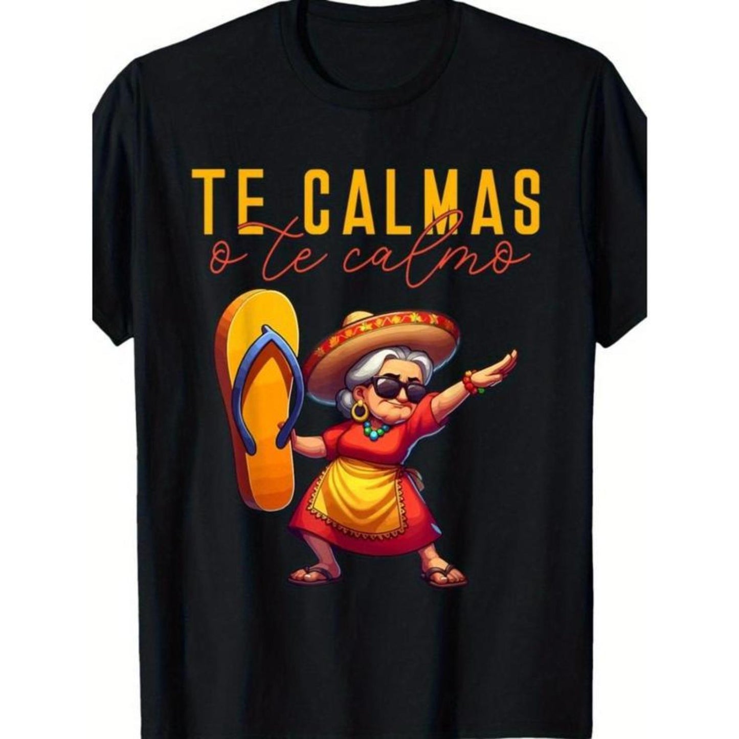 Casual Mexican Spanish Mother Emoticon Te Calmas O Te Calmo Short Sleeve Graphic T-Shirt Gift for Mom