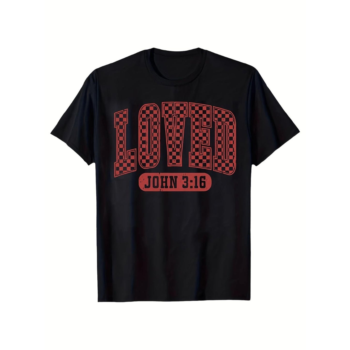 Christian Valentine's Day TShirt Featuring Loved Bible Verse John 316 With Red Lettering Soft Breathable Cotton for Men and Women Lightweight Crew Neck Casual Gift for Couples Church FaithBased Vintage Inspired Design