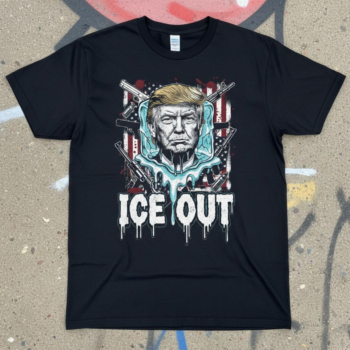 Ice Out Mexico Flag Cotton T-shirt Anti ICE Declaration Bold Design