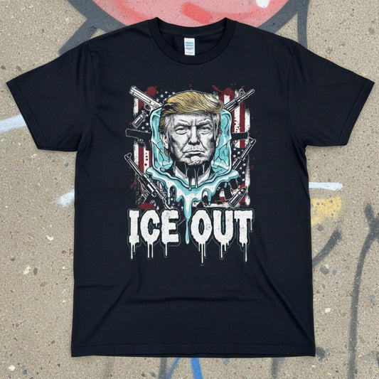 Ice Out Mexico Flag Cotton T-shirt Anti ICE Declaration Bold Design