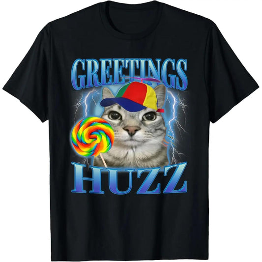 Comfort Cotton Lollipop Cat Meme T shirt Featuring Funny Silly Cats Inspired Brainrot Graphics