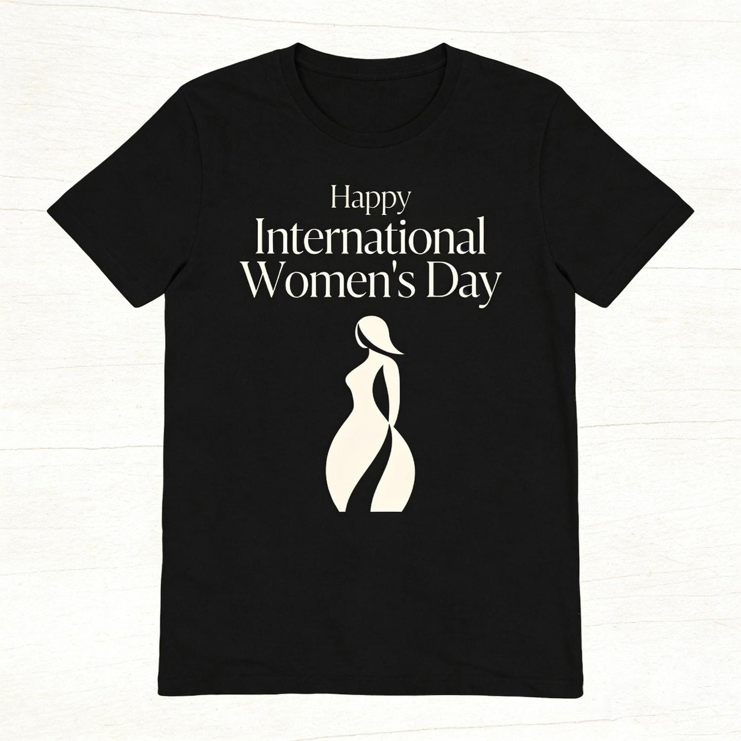 Casual Black Cotton TShirt Celebrating International Women's Day Comfortable Daily Wear