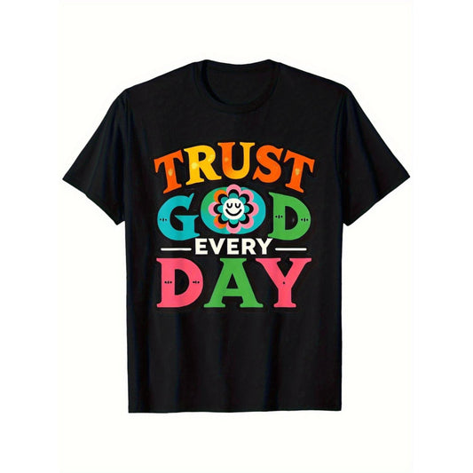 Unwavering Faith Daily Men Cotton TShirt Soft Breathable Casual Graphic Top with Vibrant Colorful Print Unisex Design Suitable for All Seasons Ideal for Faith Outdoors and Casual Wear Allseason Clothing