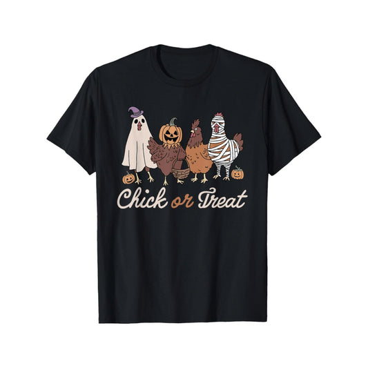 Spooky Chicken Halloween Witch T Shirt Casual Short Sleeve MenS Sport Tee