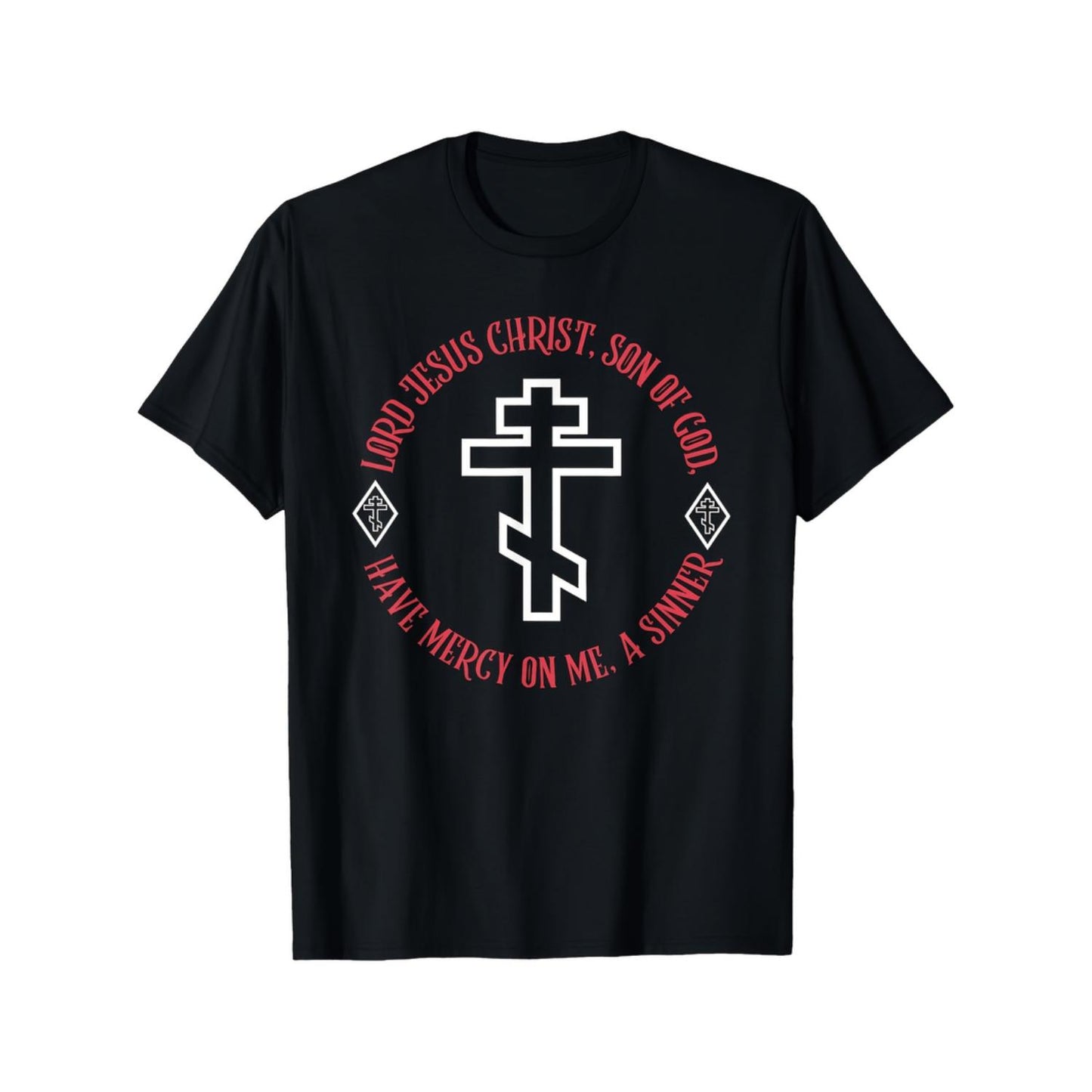 Religious Graphic T Shirt for Men and Women Bold Red and White Design Breathable Cotton Perfect for Church Faith and Gift