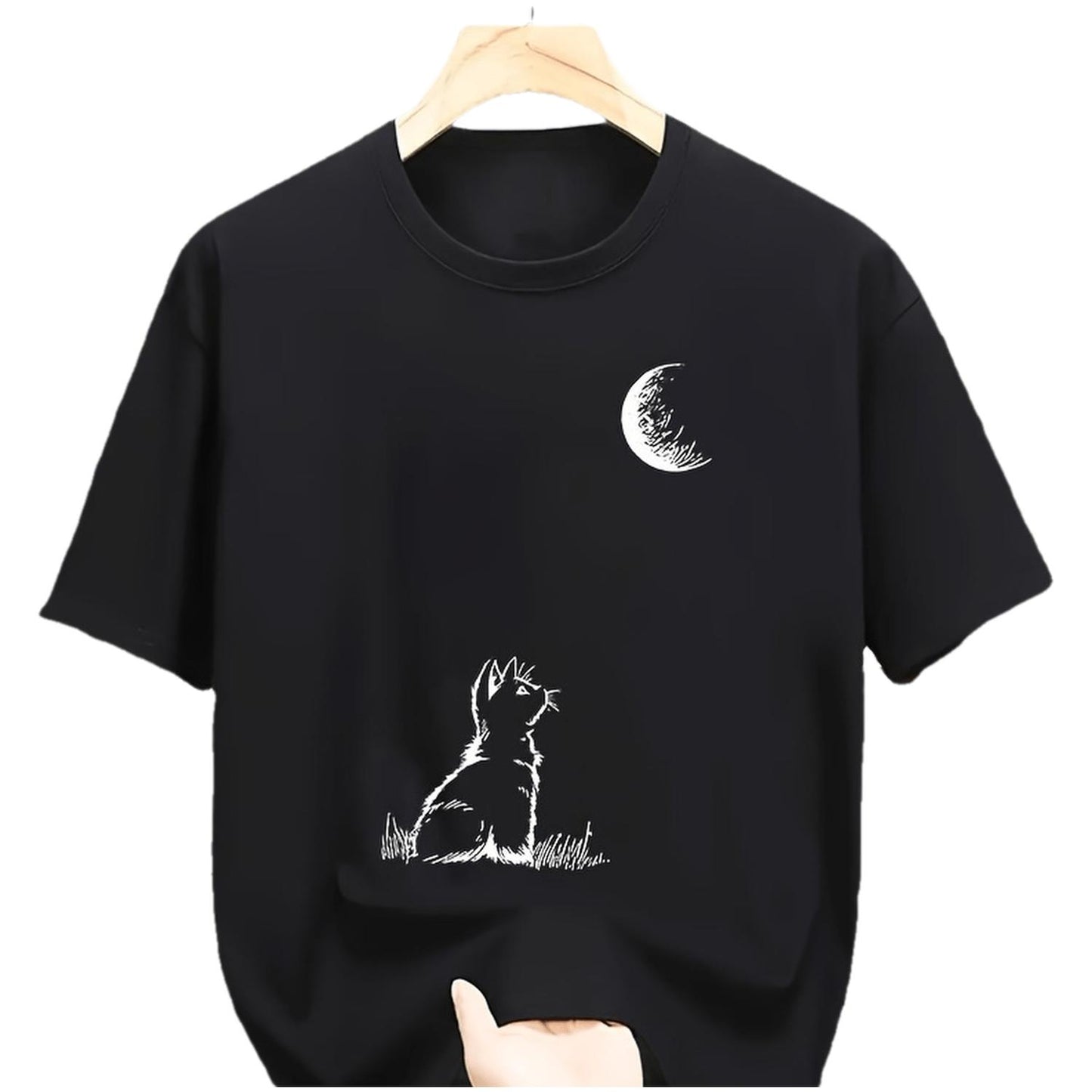 Cat and Moon Design PVC Thermal Transfer Patch Washable Durable Perfect for Diy T-Shirts Jeans and Backpacks