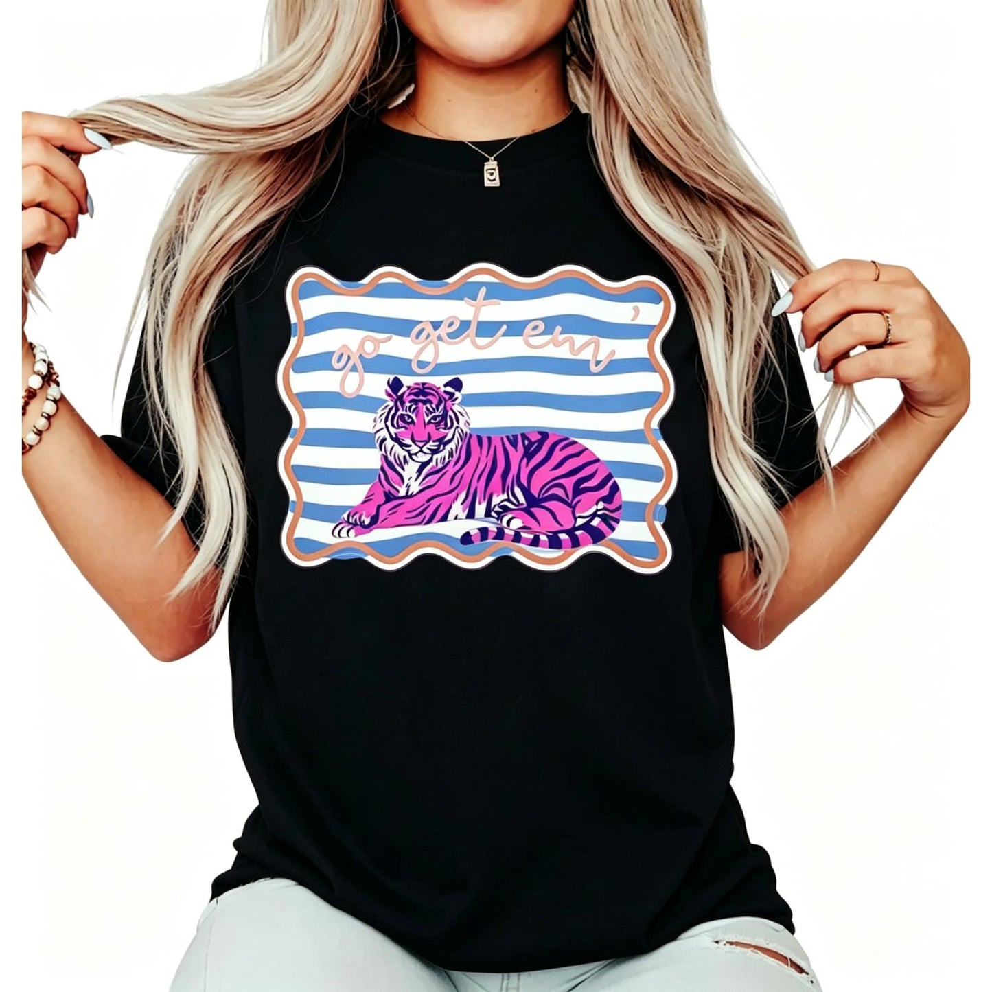 Vibrant Retro Style Striped Tiger TShirt for a Bold Fashion Statement