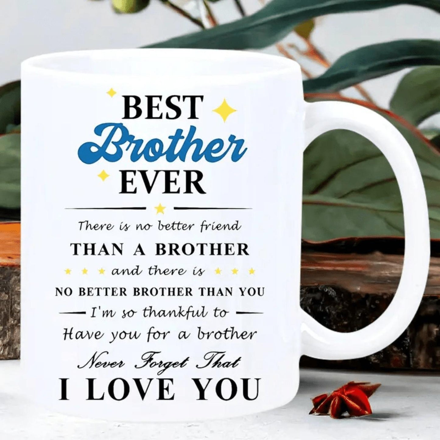 1 pc, 3A grade,The best brother ever,I Love You Ceramic Coffee Cup, 11oz Insulated and Reusable Perfect Gift for All Ages, best new year gift