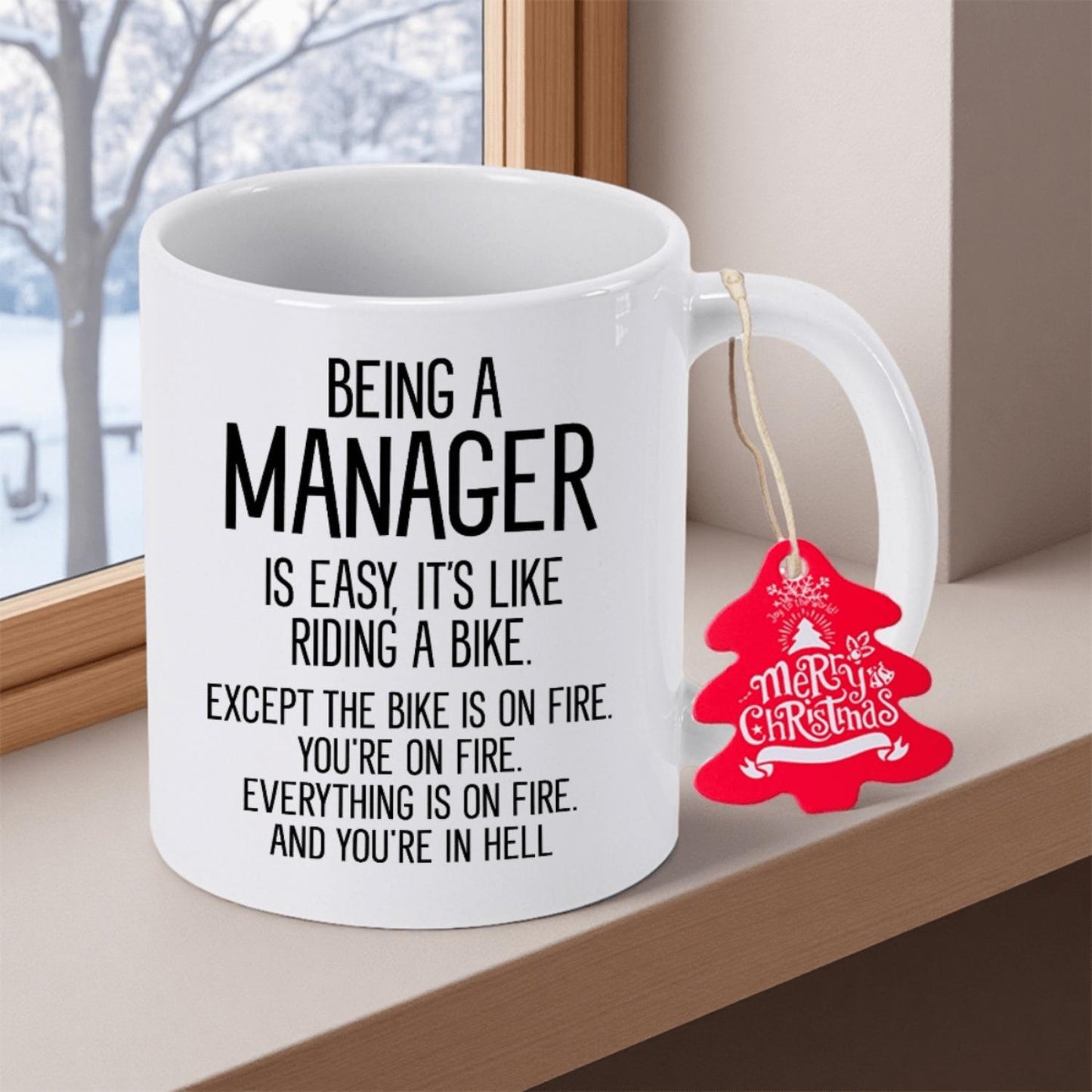 Being a Manager Is Easy" Funny Coffee Mug - 11oz Ceramic Cup with "Being a Manager Is Easy" Quote, Durable & Non-Slip Base, Ideal Gift for Nurses, Christmas, Halloween