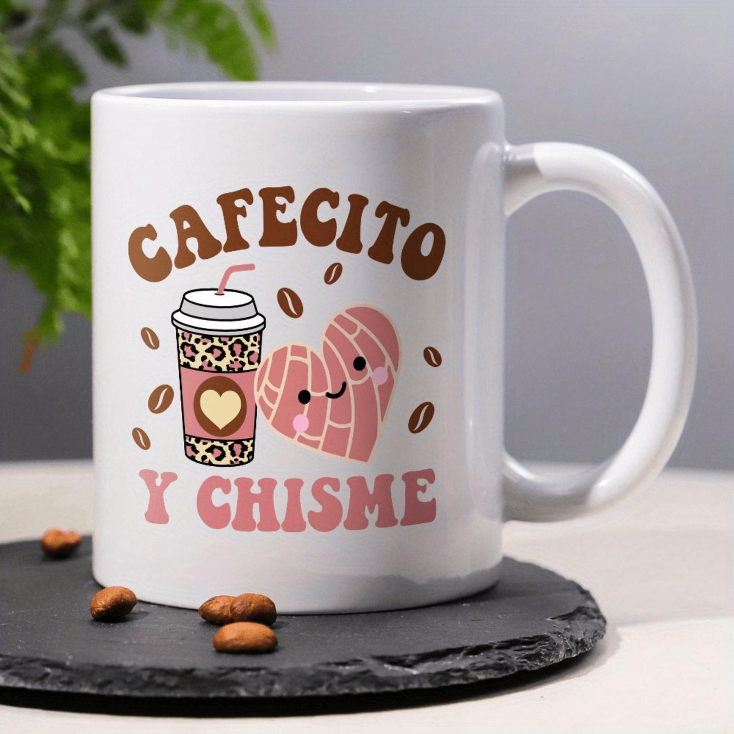 1pc 11oz “Cafecito Y Chisme” 11oz Mug – Fun Spanish Gossip Coffee Cup