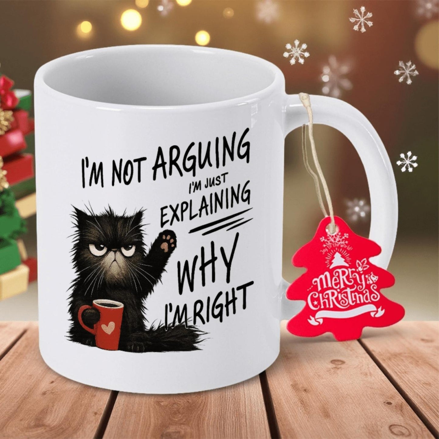 Funny "I'm Not Arguing, Just Explaining Why I'm Right" Ceramic Coffee Mug - Non-Slip Cup with Sarcastic Quote, Hand Wash Only Reusable Drinkware for Grandpa, Dad, Husband - Unique Gift for Christmas, Birthday