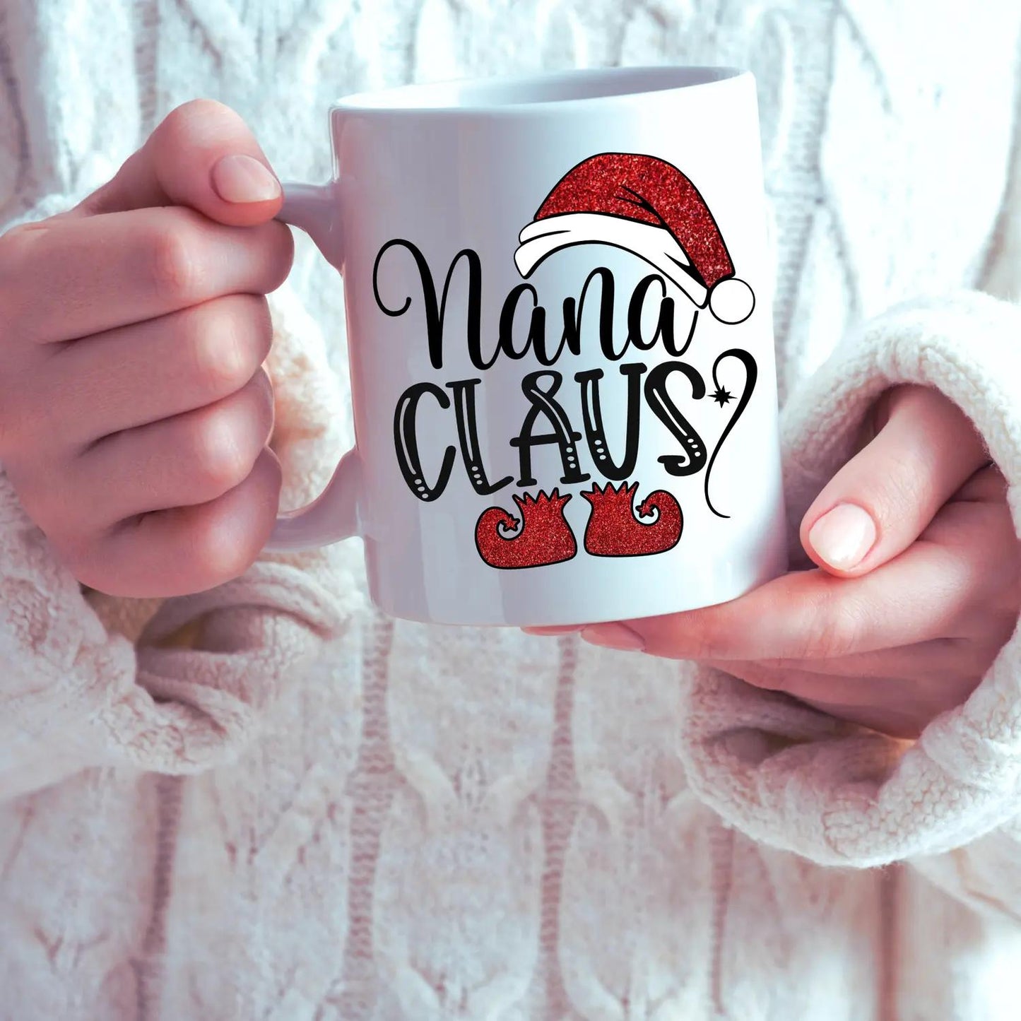 Nana & Papa Claus Christmas Mug | Grandparents Coffee Cups | Holiday Gift Idea | Microwave & Dishwasher Safe