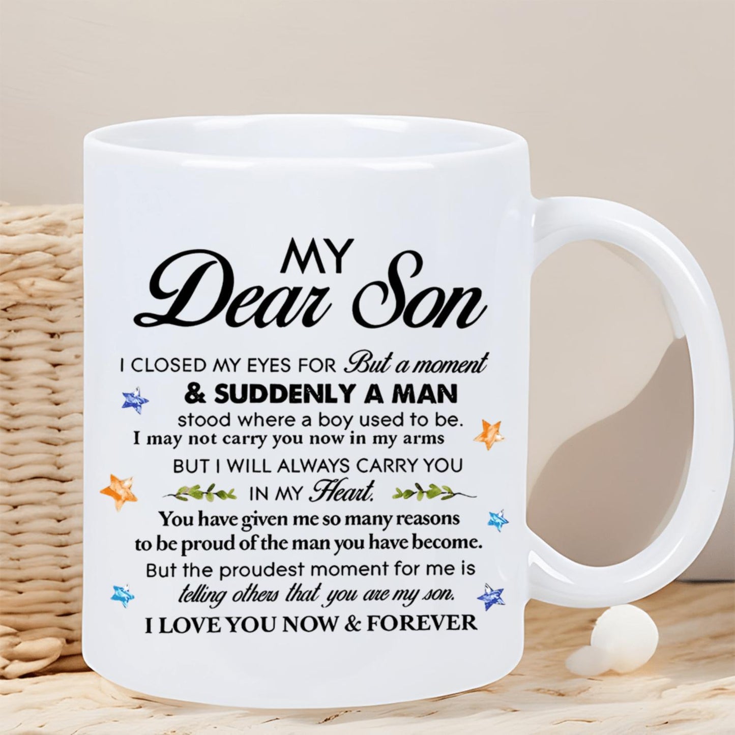 My Dear Son Thermal Insulated Ceramic Coffee Mug - Gifts for Birthdays, Festivals and Special Occasions, Hand Wash Only, Suitable for Hot and Cold Beverages, Reusable and Durable, Holiday Drinking Utensils | Drinking Utensils | Durable Mugs