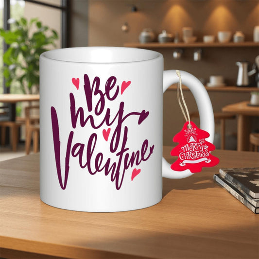 One Piece of a Ceramic Coffee Mug Featuring Valentine Hearts, Suitable for Office Workers. It Makes a Great Gift for Halloween