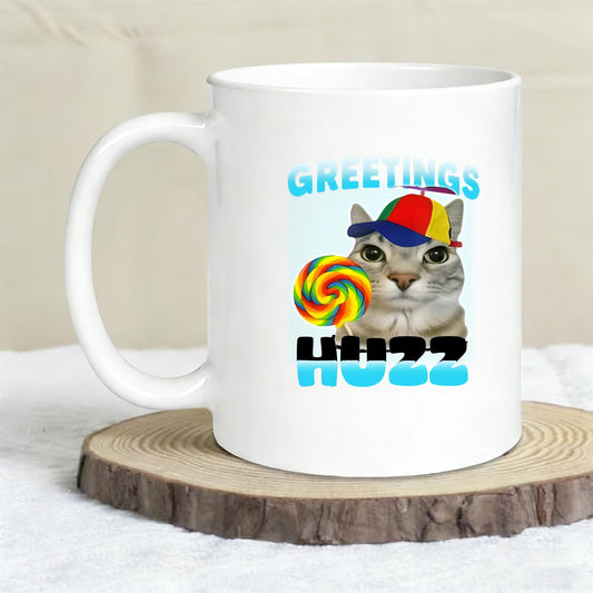 Where The Huzz At Funny Cat Meme Humor Sarcastic  mug