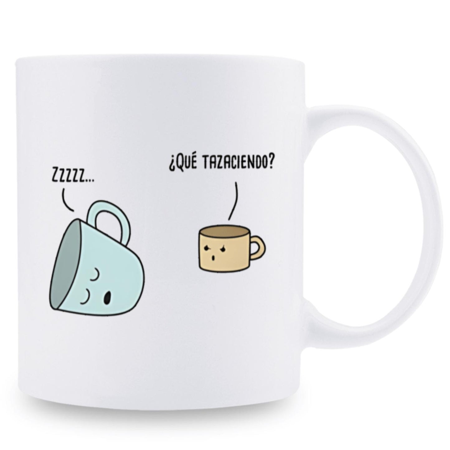 1 Pack, 3A Grade, Spanish Mug, "What Are You Doing?" Funny Humor Coffee Mug with Cute Cartoon Sleepy Mug Design