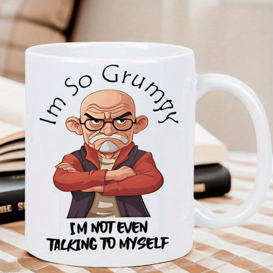 This Is a Grumpy Ceramic Mug Designed for Insulation, Suitable for Both Hot And Cold Beverages. It'S an Ideal Gift for Various Occasions Like Halloween, Birthdays, Holidays, New Year, Christmas, And Valentine'S Day. The Cozy Drinking Set Features Ca