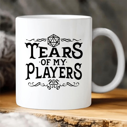 11oz Gamer'S Tears Ceramic Coffee Mug - Double-Sided Design, Dishwasher & Microwave Safe, Perfect for RPG, Tabletop Gamer, Dungeon Master, and Nerds - Unique Birthday or Gift for Men and Women, Gaming Mug