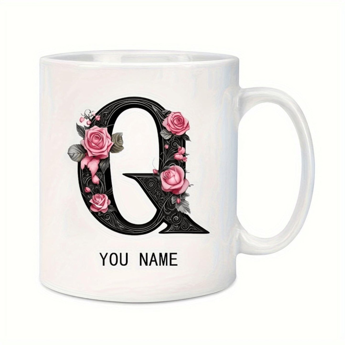 Floral Lettered 11 Oz Ceramic Coffee Mug, Reusable And Machine Washable - The Perfect Gift for Birthdays, Holidays And Loved Ones