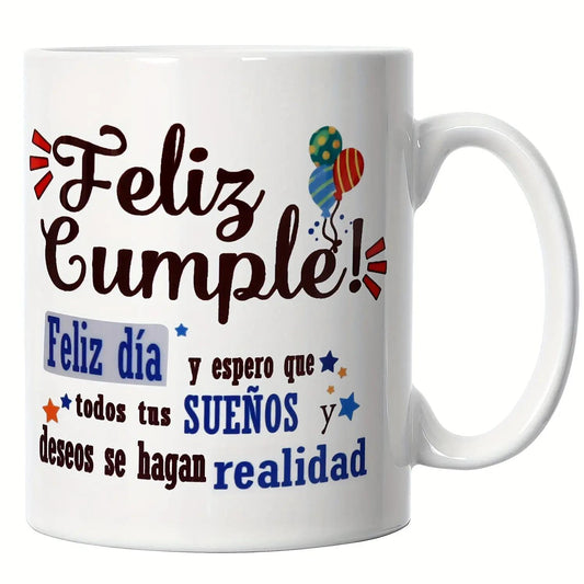 Happy Birthday Wishes Come True" Ceramic Mug - Perfect Gift for Mom, Dad, Teacher| Microwave & Dishwasher Safe Coffee Cup