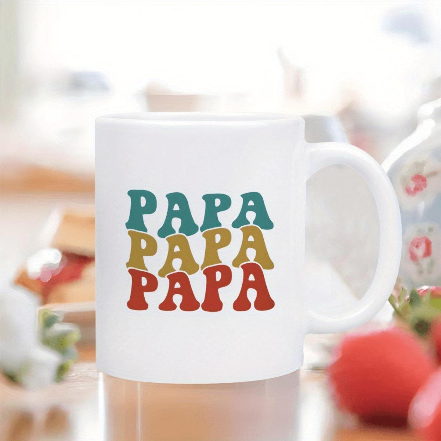 1pc 11oz Papa Coffee Mug, Papa Gifts from Daughter Son, Papa Birthday Gift, Fathers day Christmas Gifts for Dad, Papa Father Gift, Grandpa Gifts from Granddaughter Grandson, Coffee Cup