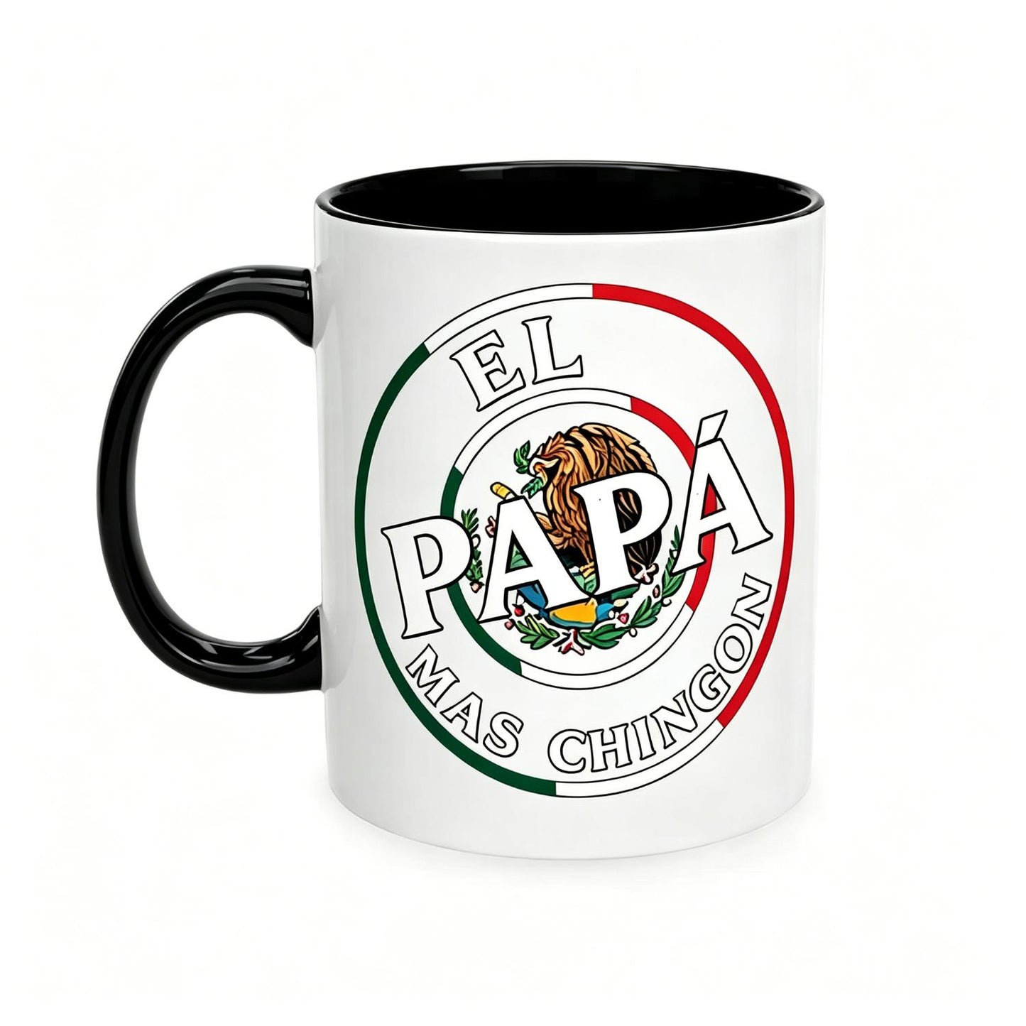 Father's Day El Papa Mas Chingon Funny Mexican Dad Reusable Coffee Cups Funny men short sleeve grCeramic Cup Gifts Cup 1pc 11Oz Ceramic Mug eries black huggy