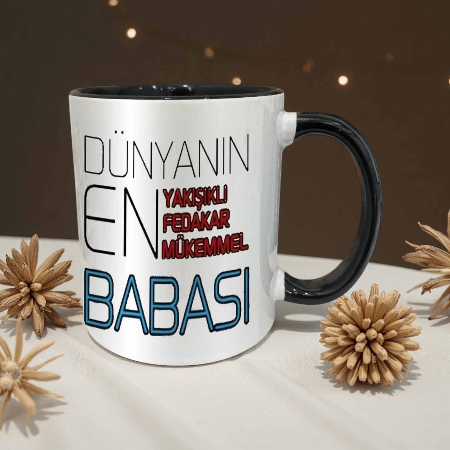 1pc 11oz "World's Most Handsome, Generous & Perfect Dad" Ceramic Mug/ Coffee Cup/ Water CupGifts for Men/ Women black cup, Reusable, Dishwasher Safe, Multi-Purpose. Ideal for Proud Children, Loving Fathers. Perfect for Father's Day