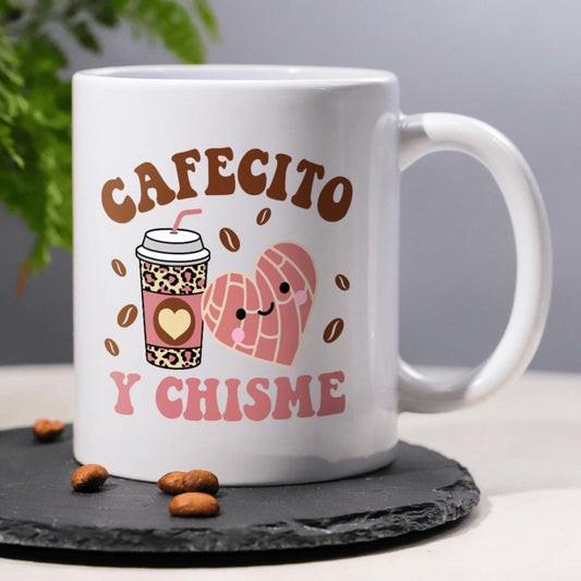 for the Ultimate Coffee & Gossip Session - 'Cafecito y Chisme' Mug, 11oz, Dishwasher Safe, A Playful Gift for Friends Who Love Catching Up Over a Warm Drink!