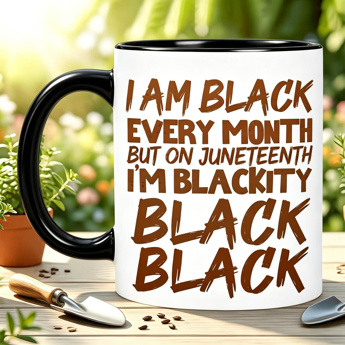 Reusable Coffee Cups I Am Black Every Month Juneteenth Blackity Men Women Kids Ceramic Cup