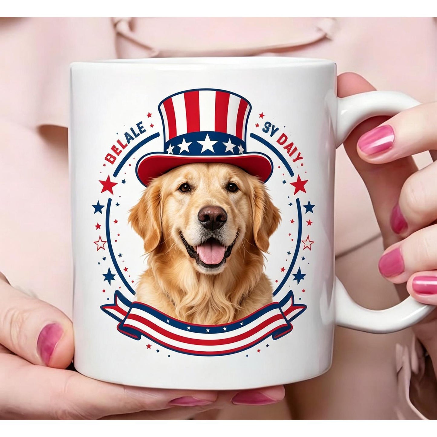 Viral Design Patriotic Puppy 11oz, 4th of July Independence Day Style, Novelty Holiday Item, Popular Gift for Pet Lovers, Outdoor Party Must Have