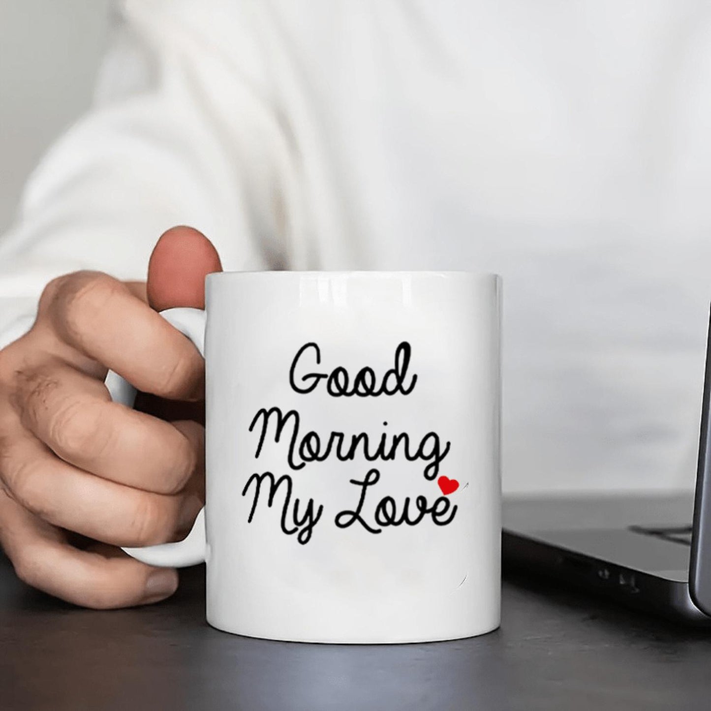1pc Retreez Good Morning My Love Ceramic Coffee Mug - 11 Oz Insulated, Reusable, Machine Washable - Multipurpose, Funny, Sarcasm, Sarcastic, Motivational Gift for Wife, Girlfriend, Husband, Boyfriend, Lover