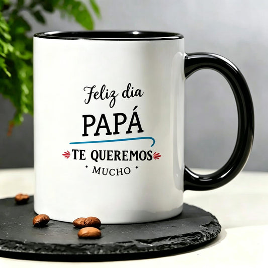 Men's Navy Blue Reusable Coffee Cups Summer Cup for Fathers Day Gifts - Spanish Text Design, 1pc 11Oz Ceramic Mug