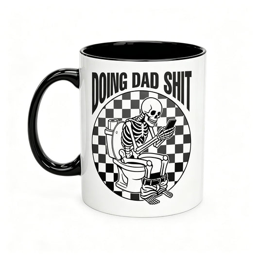Fresh Take on Fatherhood – Doing Dad Shit Ceramic Cup, Humorous Gift for Every Dad