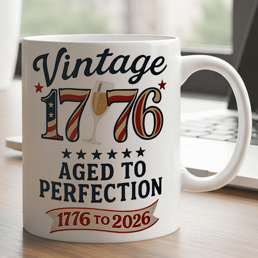 1pc 1pc 11Oz Vintage for american Flag Coffee Mug - Ceramic Cup with Lip-Fit Rim Suitable for 4Th of July Gifts, Independence Day Parties, Daily Use Home, Office, for Ages - Aged to Perfection, for Americans