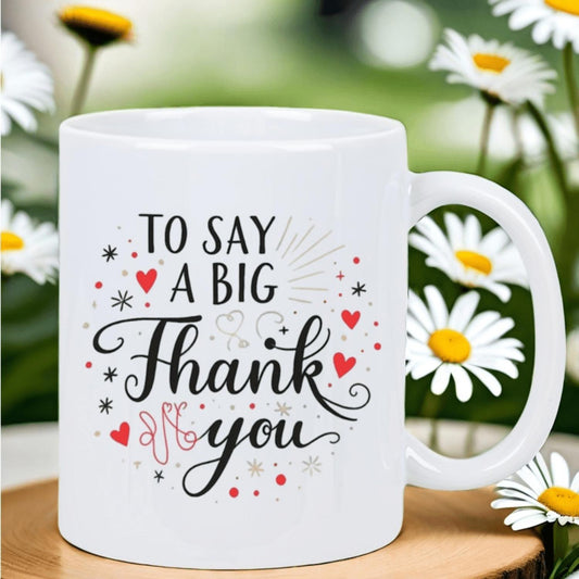 1pc 11Oz Ceramic Coffee Mug with "Gratitude with Our Stylish to Say A Big Thank You" Design, 1pc Coffee Cup with Heartfelt, Dishwasher Safe, Perfect Gift for Friends, Family, And Loved Ones, Reusable for Everyday Use