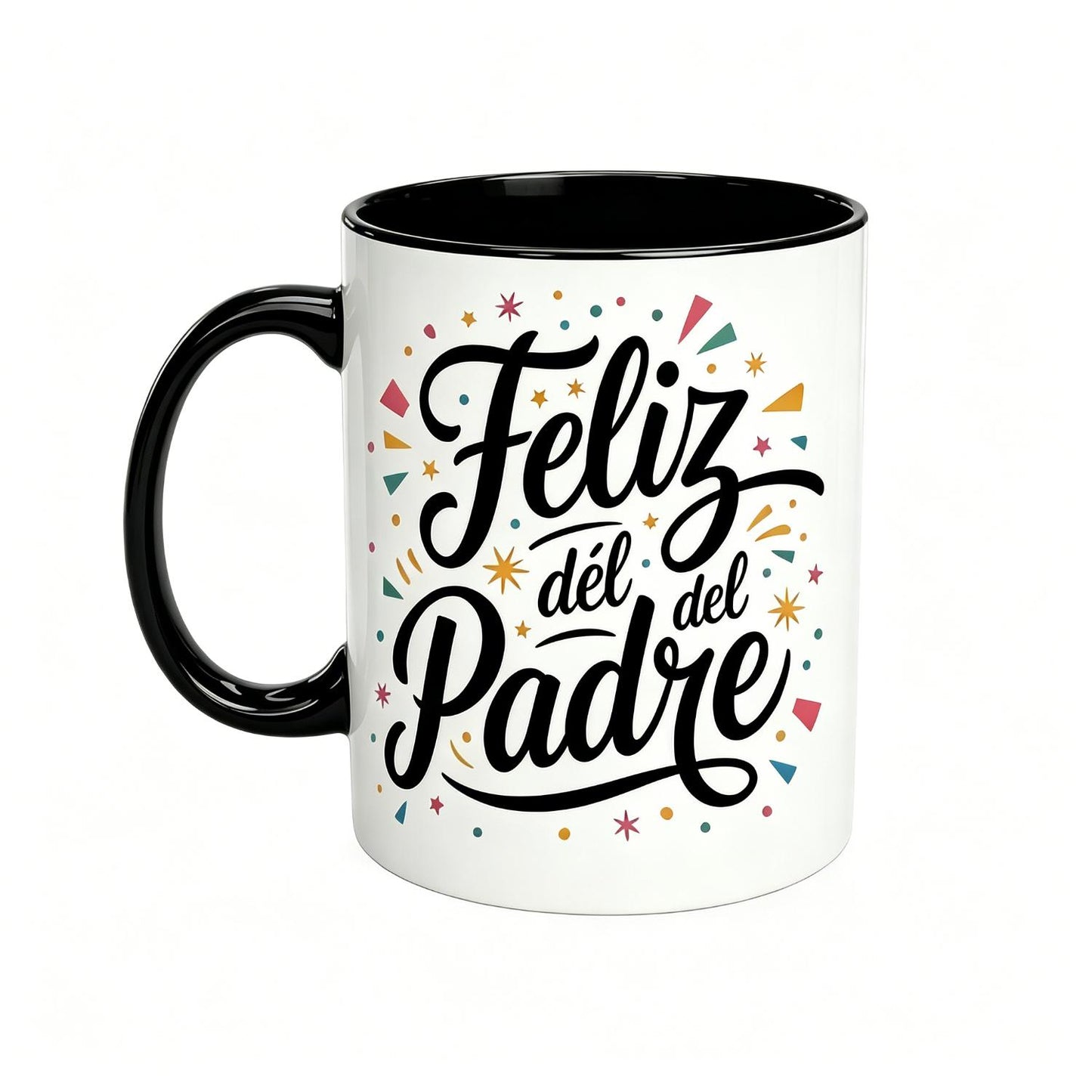 Colorful Confetti Feliz Día Padre Mug Spanish Father's Day Tea Cup Spanish Father's Day Mug - Feliz Día Padre Ceramic Cup
