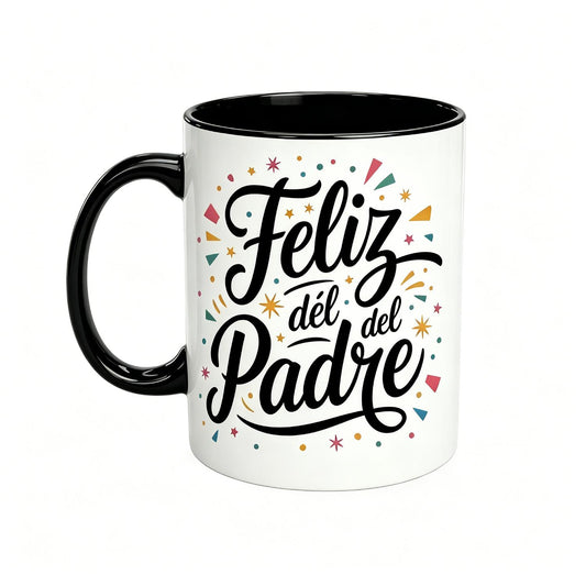 Colorful Confetti Feliz Día Padre Mug Spanish Father's Day Tea Cup Spanish Father's Day Mug - Feliz Día Padre Ceramic Cup