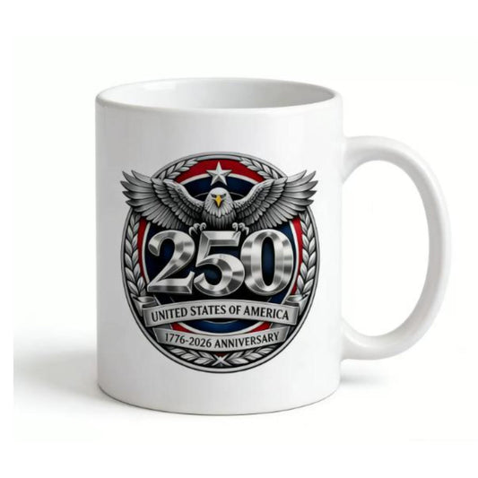 Cute Graphic America250 Mug July 4th Independence Day 250th Anniversary Funny Daily Use Cup