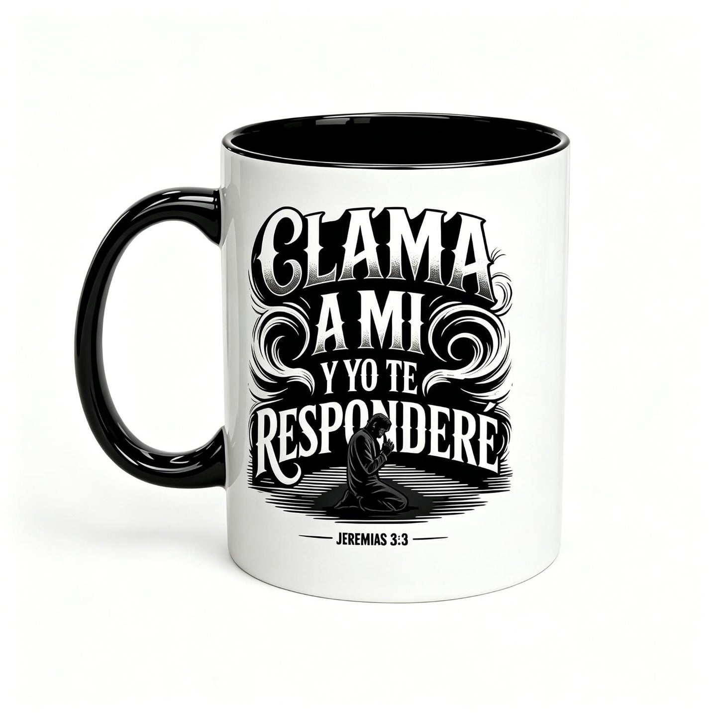 Christian Spanish Bible Scripture Ceramic Cup Jeremiah Book 333-Call to My Father Prayer Design, with letters,Reusable Coffee Cups